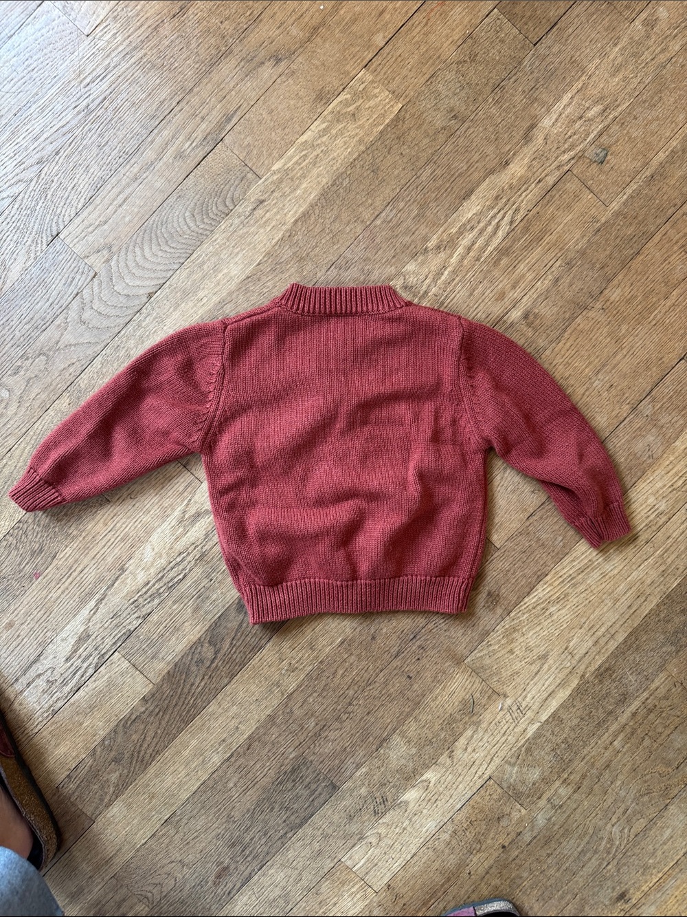 Rust Red Floral Embroidered Cardigan - Picture 2 of 4